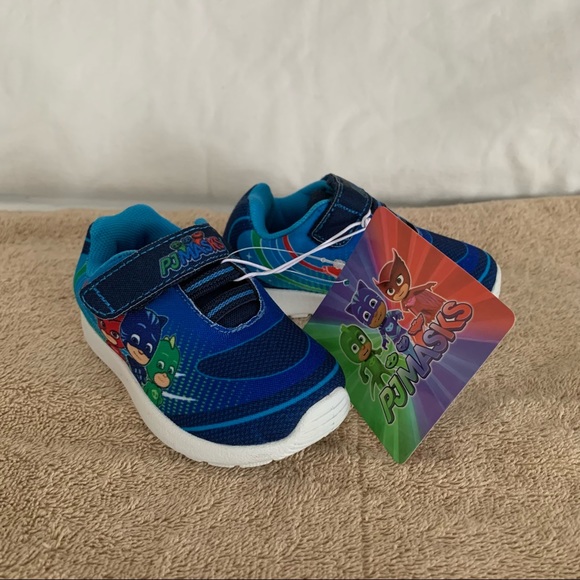 Toddler 5 PJ MASKS Blue / Multi Hook & Loop Athletic Sneakers Shoes NWT Cute - Picture 1 of 8